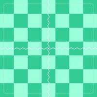 Teal checkerboard design and zigzag lines vector