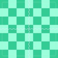 Teal checkerboard design and zigzag lines vector