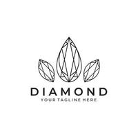 logotipo de diamante empresa ilustración vector icono oro brillante negocio de cristal moderno