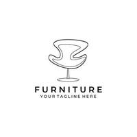 furniture illustration line art vector design logo. nature indoor monoline outline linear simple minimalist minimal