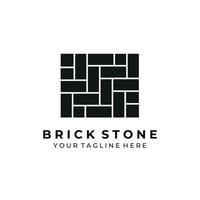 brick stone logo design vector illustration architecture simple construction material flat minimalist industry business