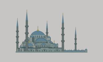 Grand Mosque Vector Illustration on  Solid Color Background