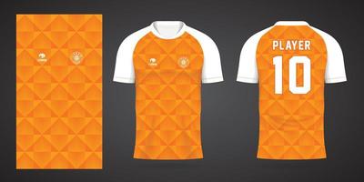 orange sports shirt jersey design template vector