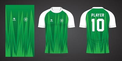 green sports shirt jersey design template vector