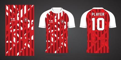 red sports shirt jersey design template vector