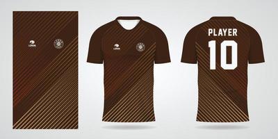 brown sports shirt jersey design template vector