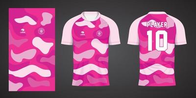 plantilla de diseño de jersey de camiseta deportiva rosa vector