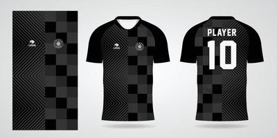 plantilla de diseño de camiseta de camiseta deportiva negra vector