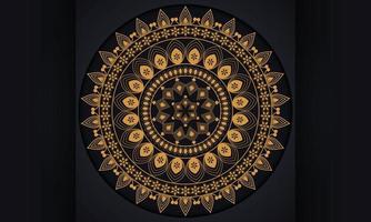 Mandala pattern, abstract design. Orient Traditional Design. Gold label with a ribbon. vector