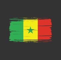 Senegal flag brush stroke. National flag vector