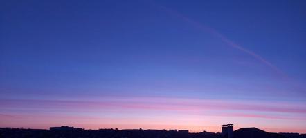 sky dawn. natural background. pink and blue stripes. early morning. banner. photo