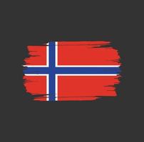 trazos de pincel de bandera de noruega. bandera nacional del país vector