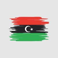 trazos de pincel de bandera de libia vector