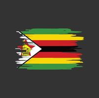 trazos de pincel de bandera de zimbawe vector