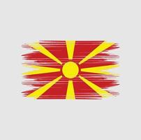 pincel de bandera de macedonia del norte vector