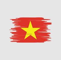 Vietnam flag brush strokes vector