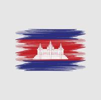 cepillo de bandera de camboya vector