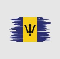 Barbados flag brush strokes vector