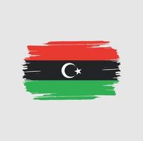 trazos de pincel de bandera de libia. bandera nacional del país vector