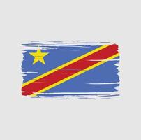 Republic Congo flag brush stroke. National flag vector