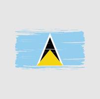 Saint Lucia flag brush stroke. National flag vector