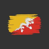 Bhutan Flag Brush Strokes. National Country Flag vector