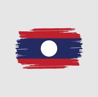 trazos de pincel de la bandera de laos. bandera nacional del país vector