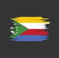 Comoros flag brush strokes vector