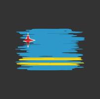 Aruba flag brush strokes vector