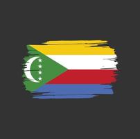 Comoros Flag Brush Strokes. National Country Flag vector