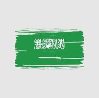 trazo de pincel de la bandera de arabia saudita. bandera nacional vector