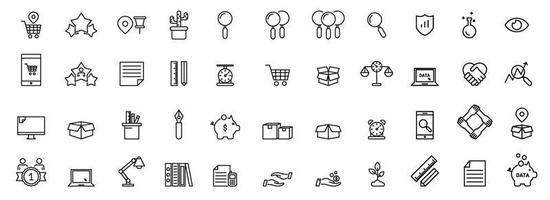 Business Office Workplace Vector Line Icons