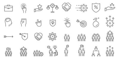 People Icons Line Work Group Team Business Vector