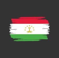 Tajikistan Flag Brush Strokes. National Country Flag vector