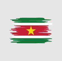 Suriname flag brush strokes vector