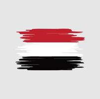 trazos de pincel de la bandera de yemen vector