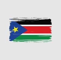 trazo de pincel de la bandera de sudán del sur. bandera nacional vector