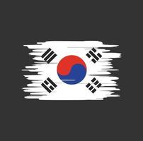 pinceladas de bandera de corea del sur vector