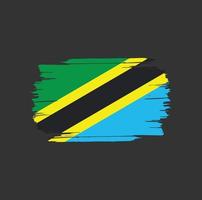 trazos de pincel de bandera de tanzania. bandera nacional del país vector