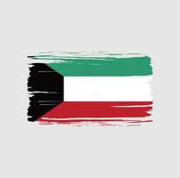 Kuwait flag brush stroke. National flag vector