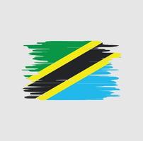 trazos de pincel de bandera de tanzania vector