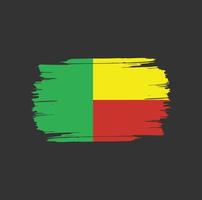 Benin Flag Brush Strokes. National Country Flag vector