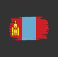 trazos de pincel de bandera de mongolia. bandera nacional del país vector