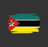 trazos de pincel de bandera de mozambique. bandera nacional del país vector