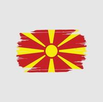 trazos de pincel de la bandera de macedonia del norte. bandera nacional del país vector