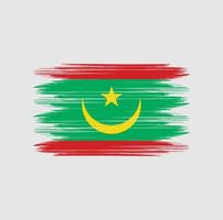 cepillo de bandera de mauritania vector