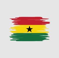 Ghana flag brush strokes vector