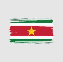 Suriname flag brush stroke. National flag vector