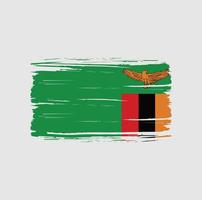 trazo de pincel de bandera de zambia. bandera nacional vector