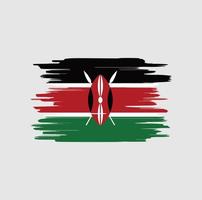 Kenya flag brush strokes vector